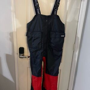 Black & Red Insulated Bib Snow Pants